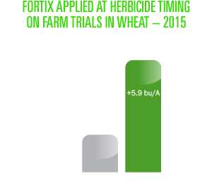 Fortix applied at herbicide timing on farm trials in wheat - 2015